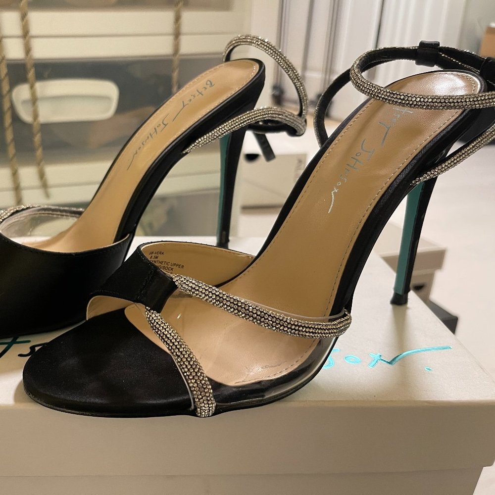 Betsey Johnson Black and Silver Heels